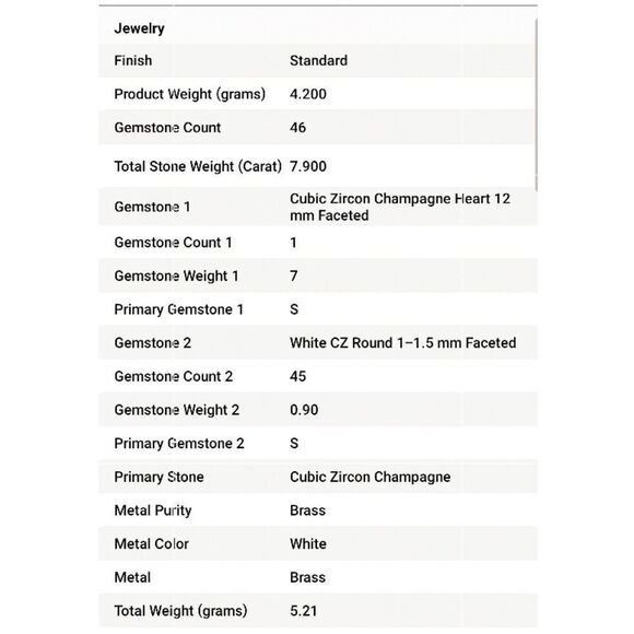 Champagne Heart Ring - Picture 7 of 8